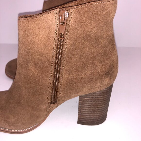 Arturo Chiang Reiden Suede Fringe Ankle Booties Warm Brown Boots Women's Size 7 - Picture 9 of 13